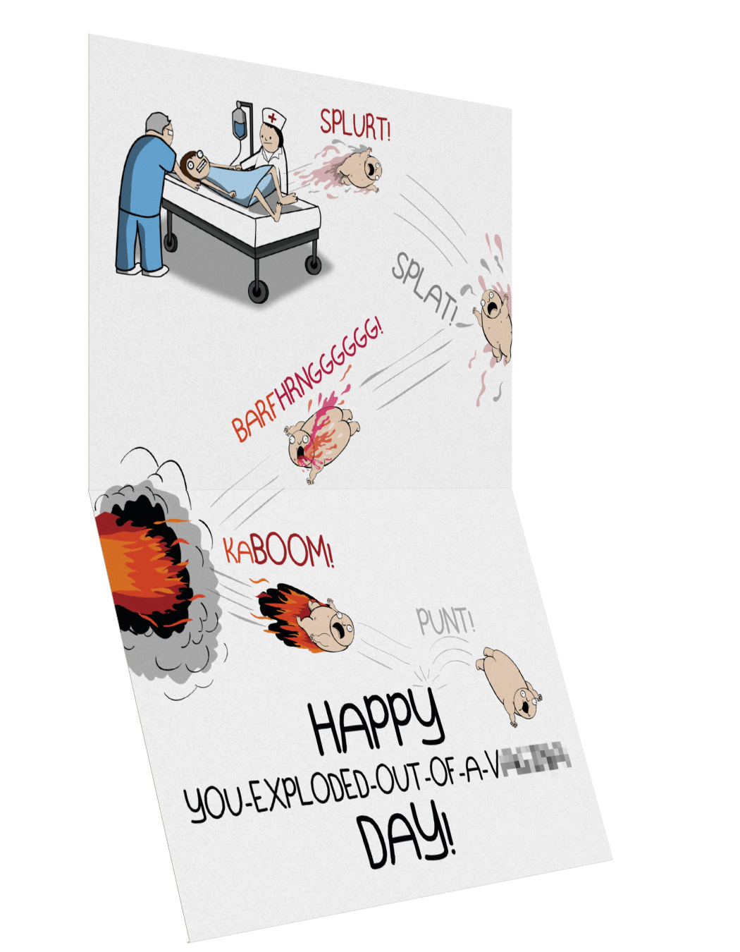 Flying Newborn - NSFW Birthday Card - Image 3